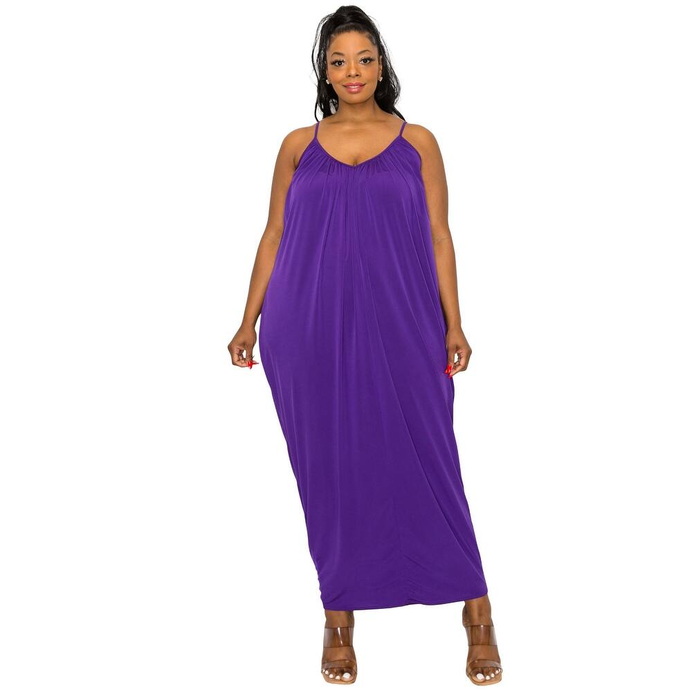 L I V D Women's Plus Size Adora Ruched Spaghetti Strap Dress