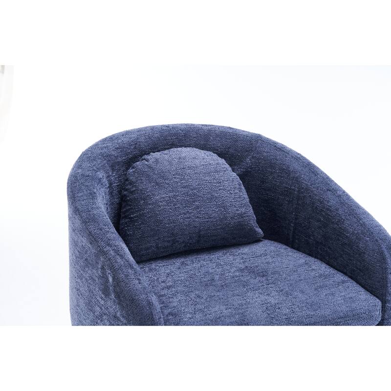 Set of 1,Chenille Fabric Dining Armchair With Back Cushion and Universal Wheels