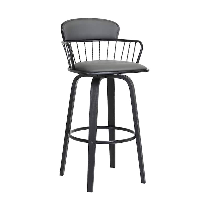 Willow Upholstered Wood Swivel Counter or Bar Stool