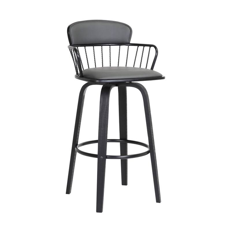 Willow Upholstered Wood Swivel Counter or Bar Stool