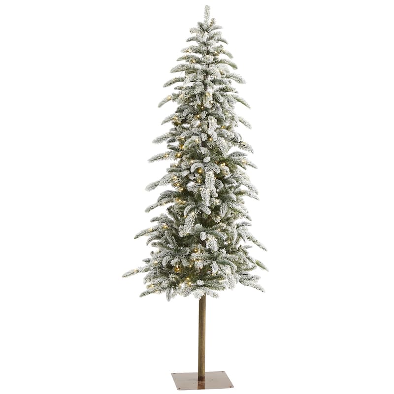 6.5Ft Pre-Lit Christmas Tree - Alpine Artificial Tree with Warm White Lights & Bendable Branches - Holiday Decor - 72