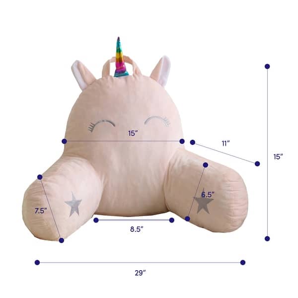 dimension image slide 0 of 4, Sweet Home Collection Kids Character Shredded Memory Foam Bed Rest Pillow with Arms