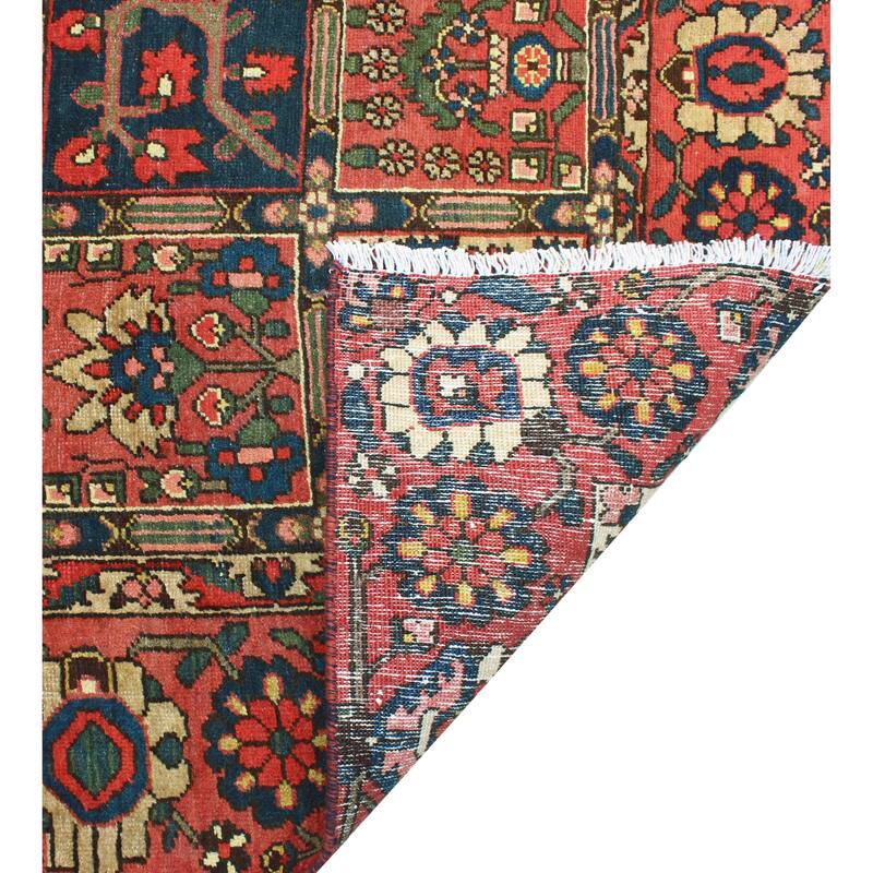 Fine Vintage Distressed Rizagul Red/Beige Rug - 6'8" x 9'6"
