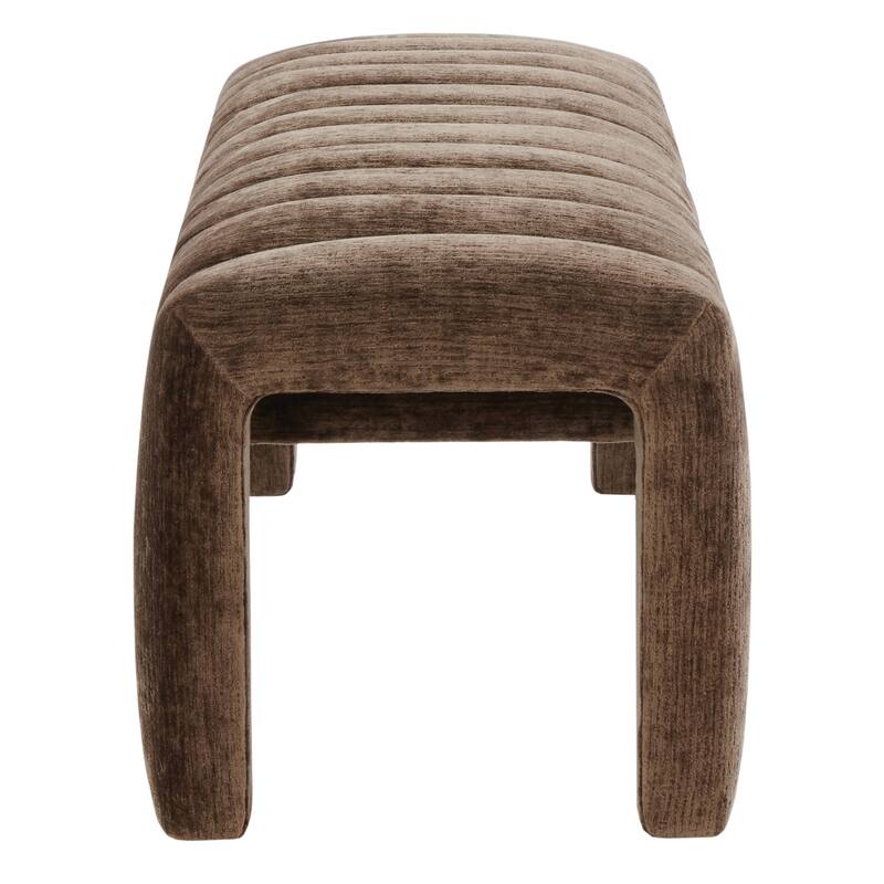 SAFAVIEH Couture Bellisima Channel Tufted Bench, Fully Assembled - 63"W x 17"D x 17"H