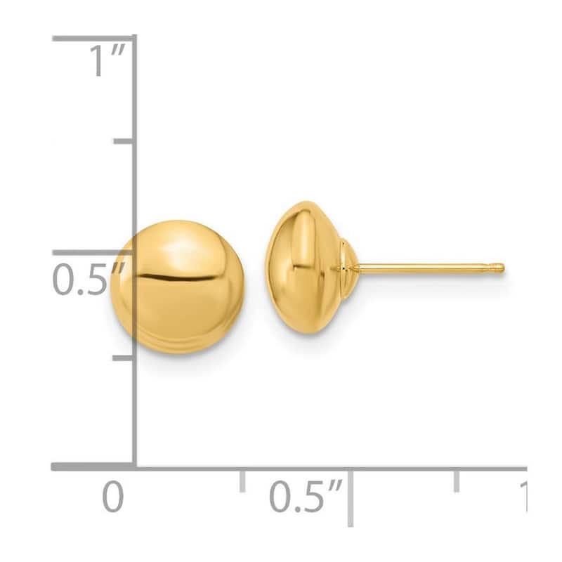 Curata 14k Polished 8mm Button Post Earrings