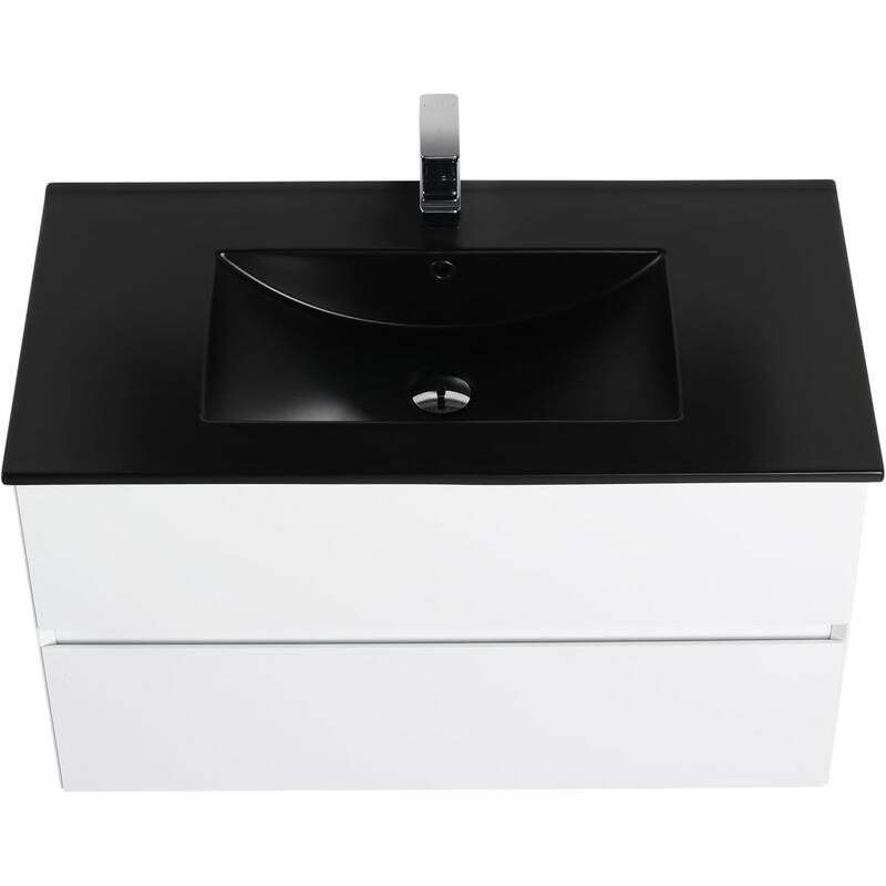 Blossom Wall Mounted Floating Bathroom Vanity with Double Acrylic Sink