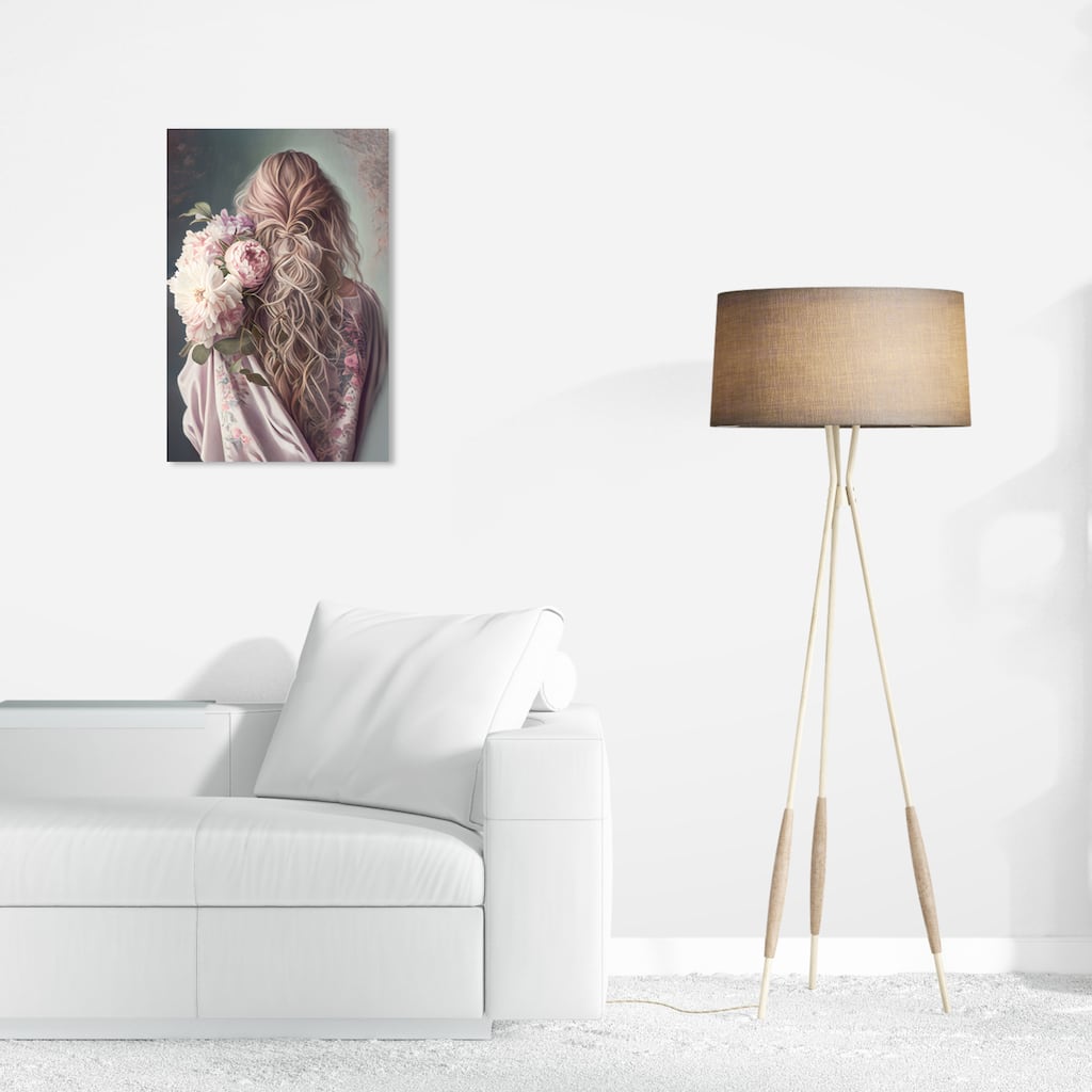 Wynwood Studio Fashion and Glam Adrienne Pink and Light Pink Traditional Wall Art Canvas Print