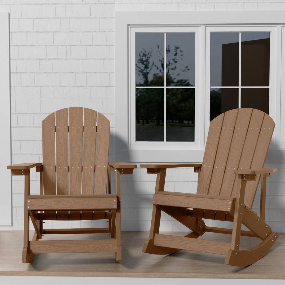 WINSOON HIPS All Weather Outdoor Indoor Oversized Rocking Chair,Adirondack Rocking Chair Set of 2