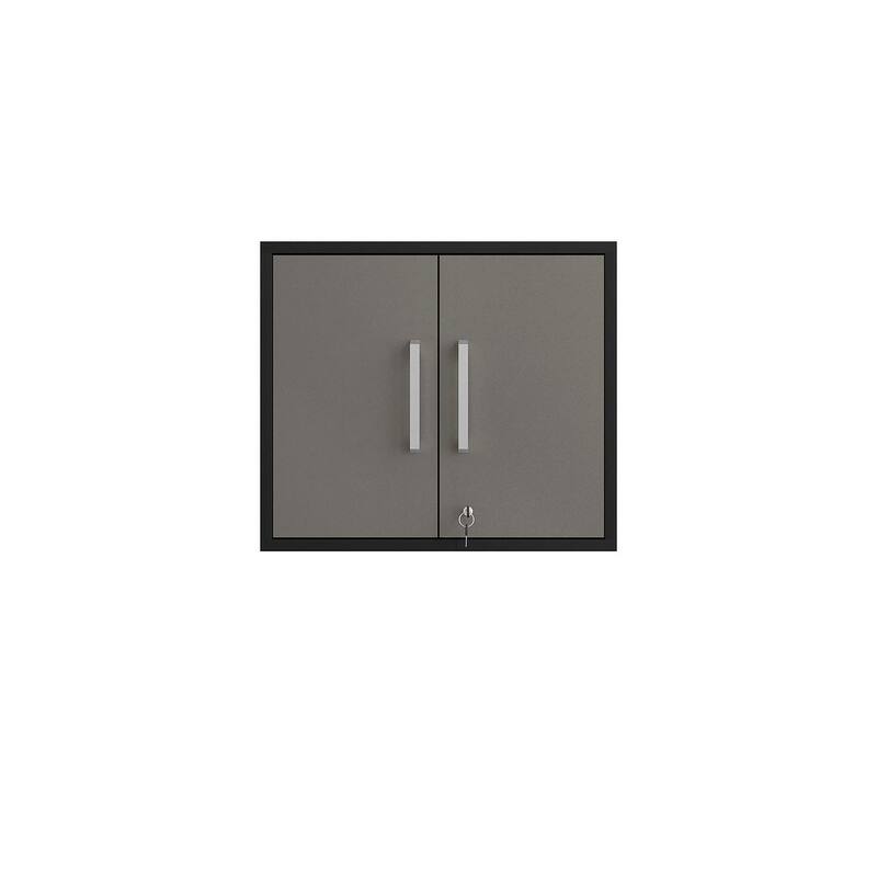 Manhattan Comfort Eiffel Floating Garage Storage Cabinet with Lock and Key