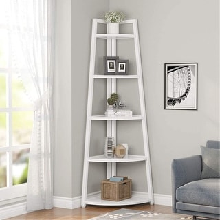 70 Inch Tall Corner Shelf 5 Tier Corner Ladder Bookshelf On Sale Overstock 31306585 Shop allmodern for modern and contemporary corner ladder shelf to match your style and budget. overstock com