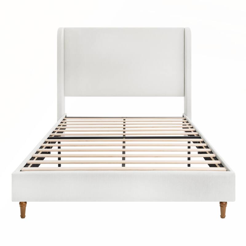 Queen Size Bed Frame High Headboard Upholstered Platform Bed