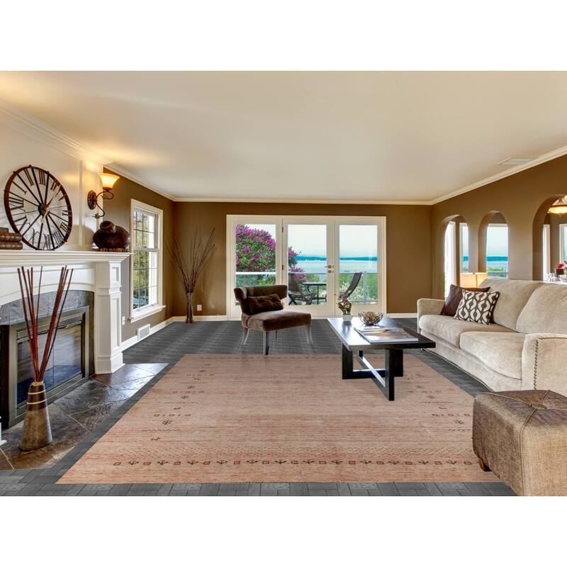 Hand Knotted Oriental 100% Wool Carpet Tribal Animal Pictorial Multi-Colored Gabbeh Area Rug - 11' 5'' X 8' 8''