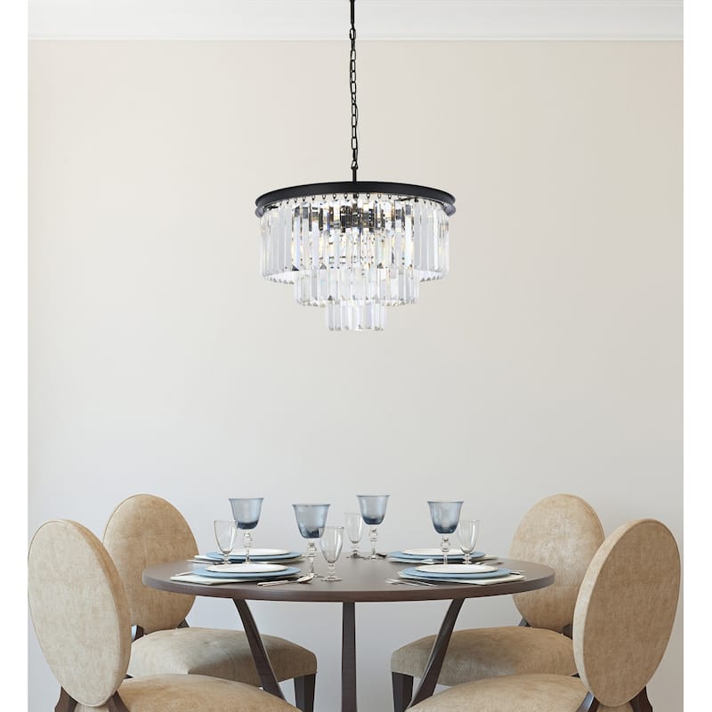Royce Edge 9-Light Matte Black Chandelier