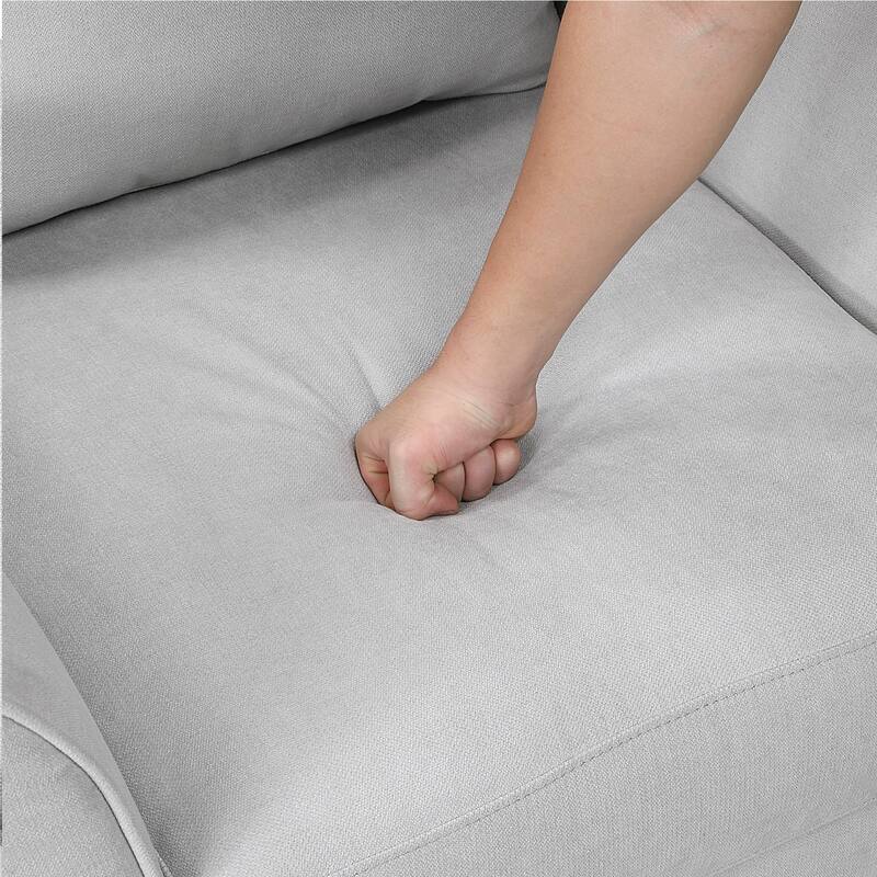 Felix 34" Textured Fabric Living Room Chair - Wood Finish Exposed Feet