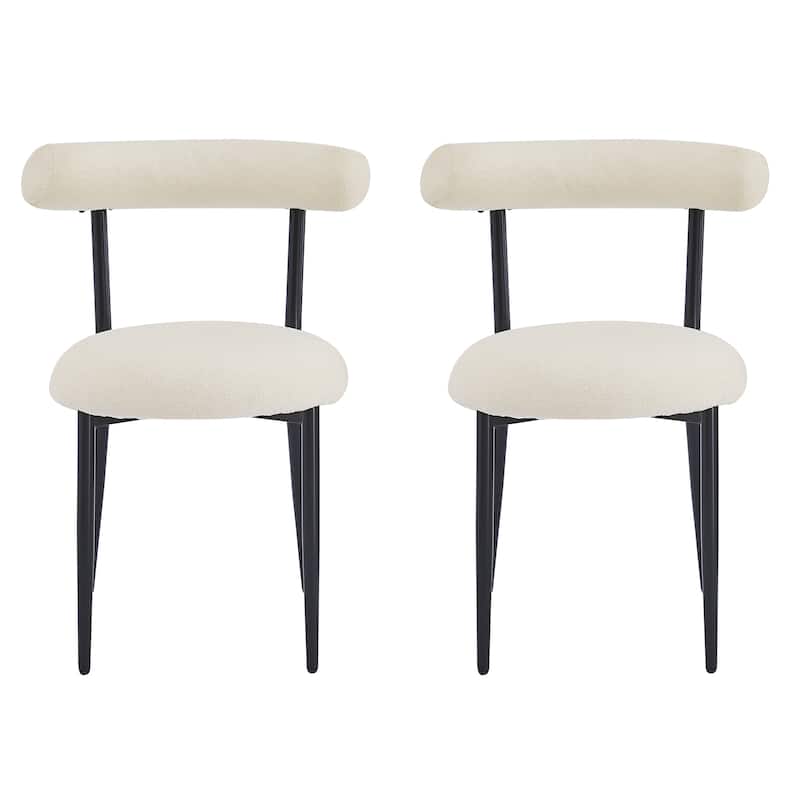 Roomfitters Modern Dining Chair Set of 2, Padded Back and Seat, Sleek Metal Frame