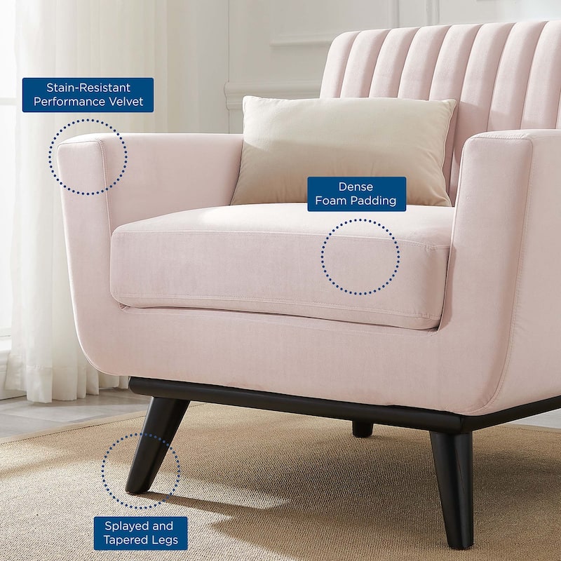 Engage Channel Tufted Performance Velvet Armchair