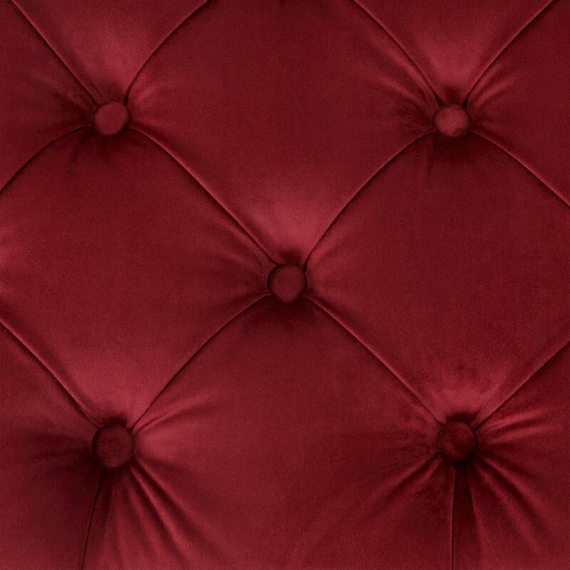 29.5" Wide Velvet Tufted Square Ottoman With Storage
