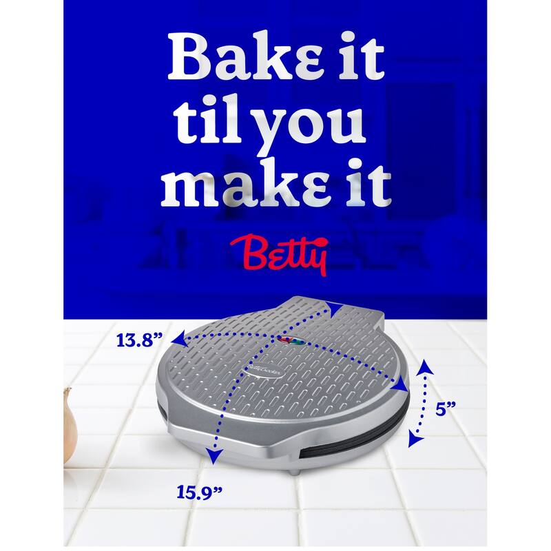 Betty Crocker Pizza Maker Plus 12 inch indoor Electric Grill Silver
