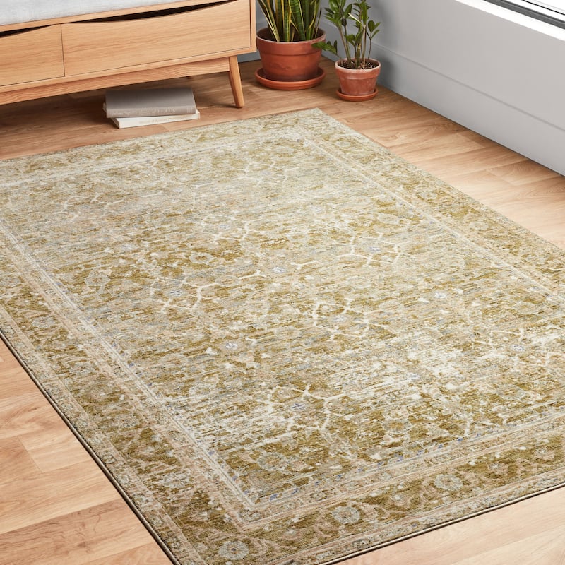 Alexander Home Austen Antique Washed Inspired Area Rug - 9'6" x 12'5" - Avacado/Multi - Rectangle