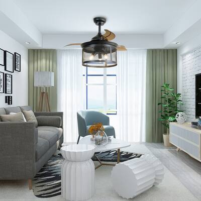 Clihome 36 in. Chrome Chandelier Ceiling Fan with Remote Control