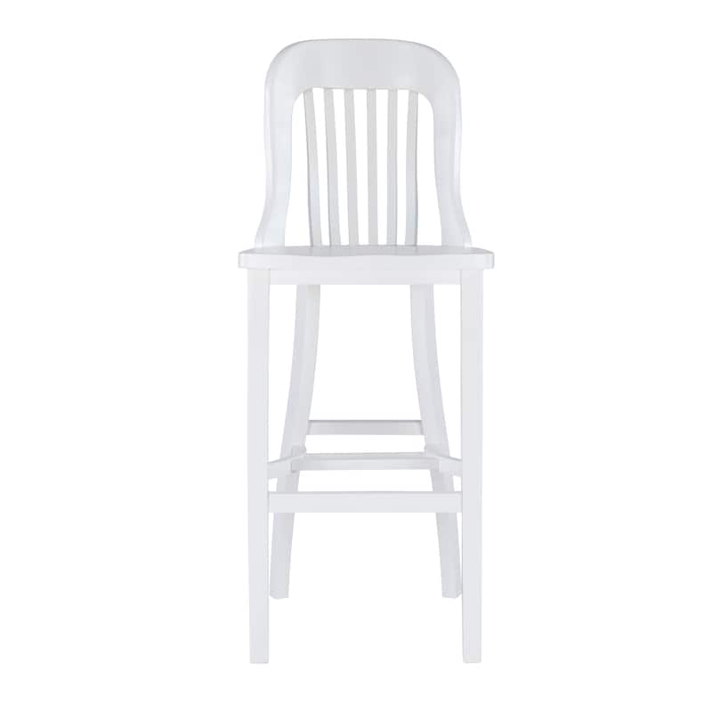 Linon Daya Solid Wood White Barstool (Set of 2)
