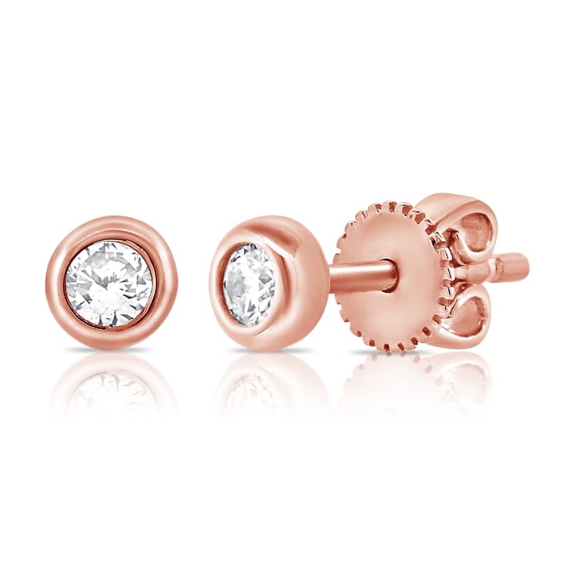 Joelle Collection Diamond Bezel 1/10 ct. Studs Earrings 14K Gold