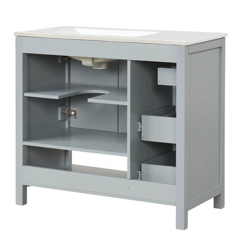 Sophisticated Bathroom Vanity with Multiple Storage Options and Durable Construction