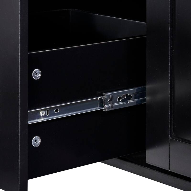 Kitchen Island with 2 Slide-Out Shelf and Internal Storage Rack