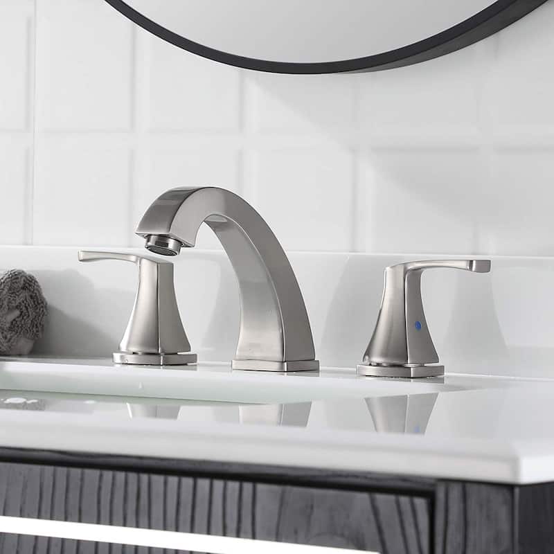 BATHLET Widespread Double Handles Bathroom Faucet with Pop Up Sink Drain