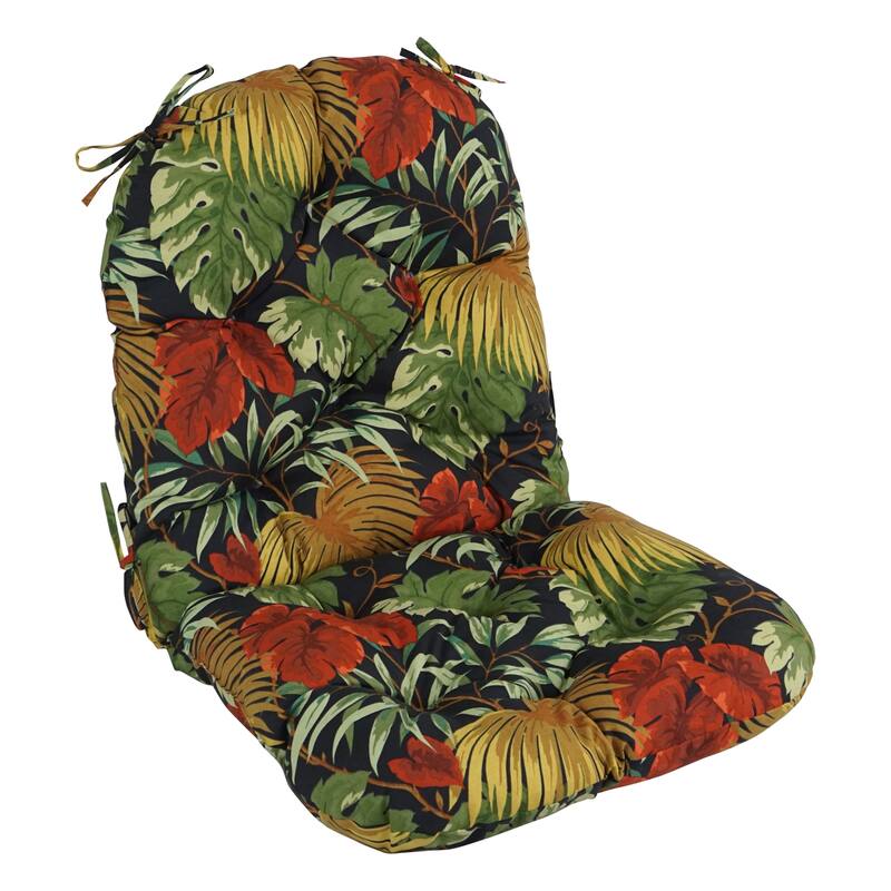 48-inch by 24-inch Outdoor Seat/Back Chair Cushion (Cushion Only) - Tropique Raven