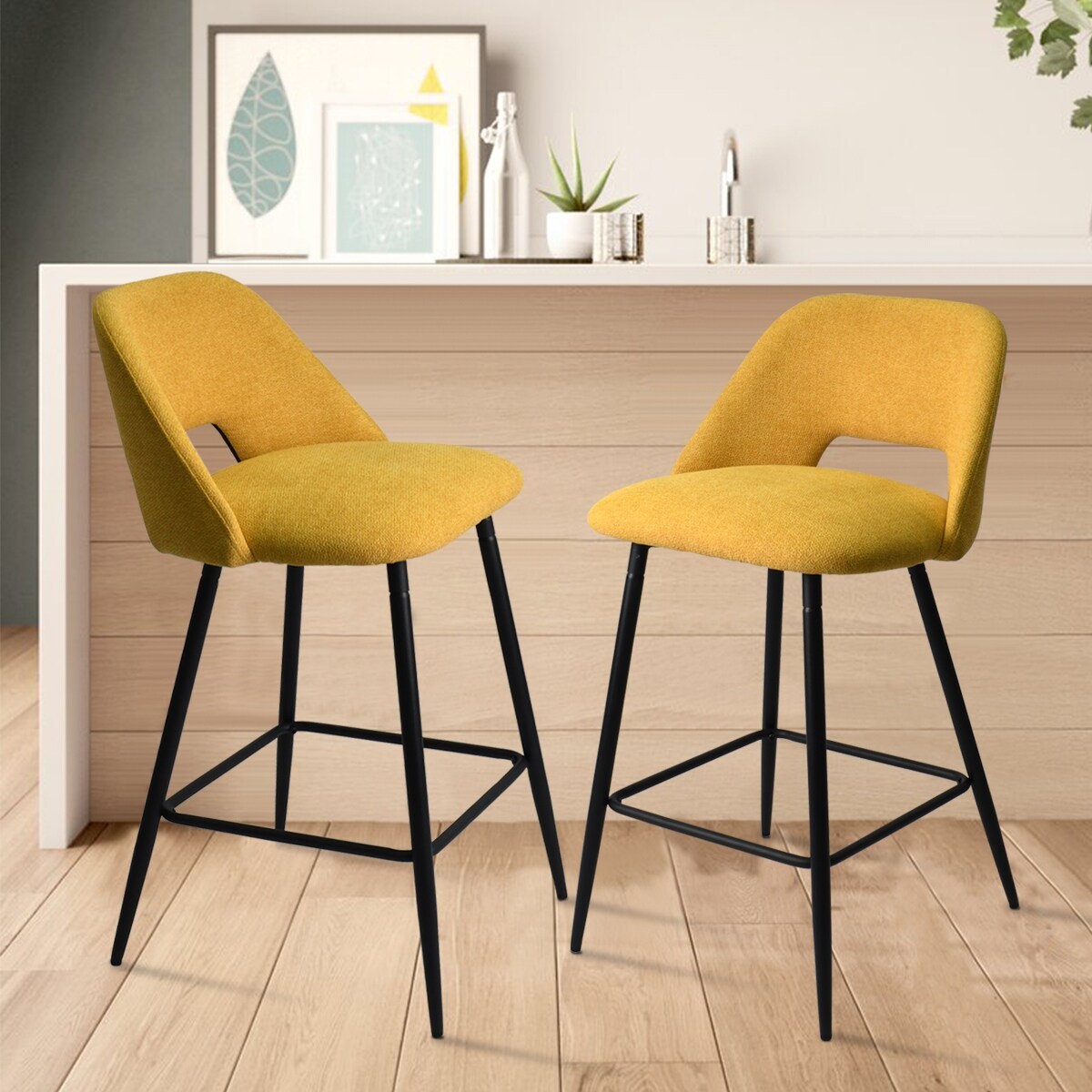 Yellow and grey online bar stools