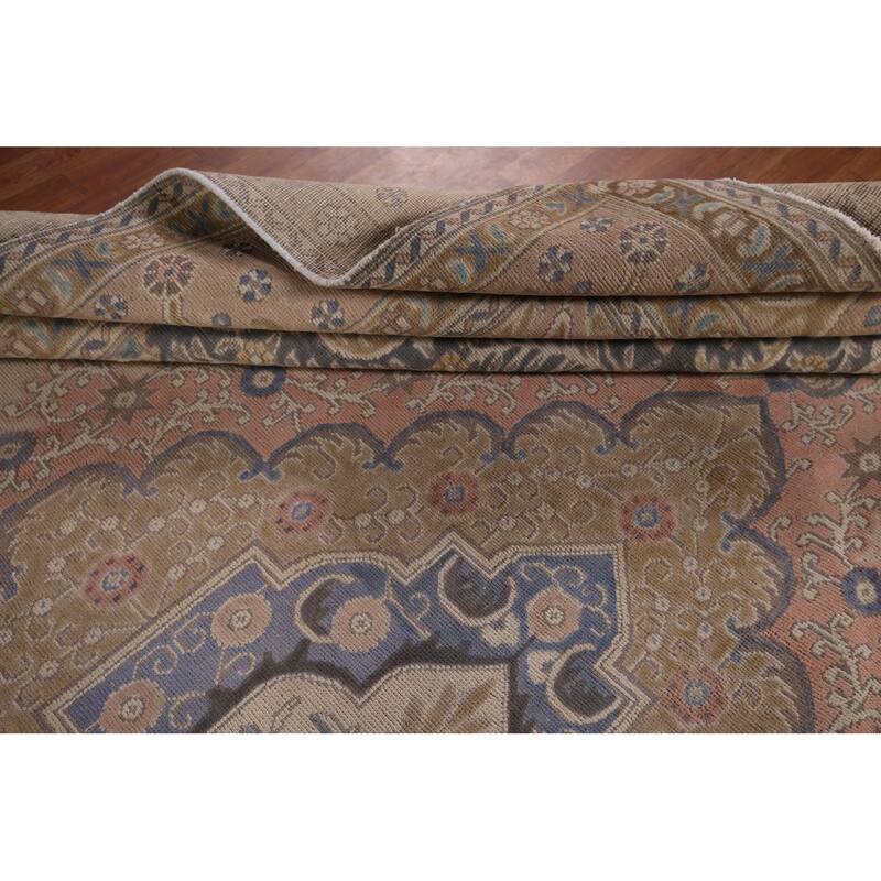 Tabriz Persian Vintage Area Rug Hand-Knotted Wool Carpet - 9'7" x 12'3"