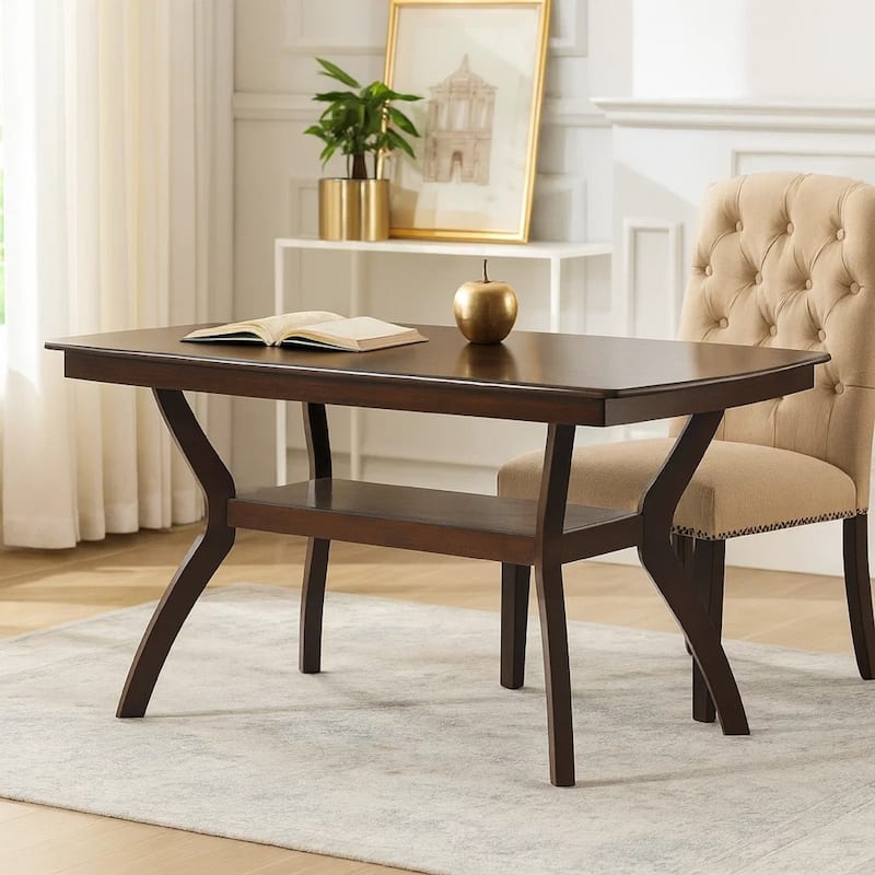 Newfangled Rubber Wood Dining Table, Espresso