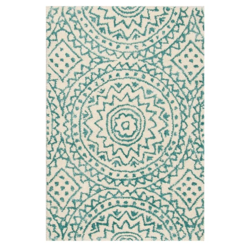 SAFAVIEH Handmade Bella Heita Modern Floral Wool Rug - 2' x 3' - Ivory/Blue