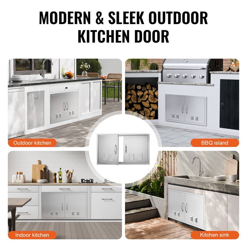 VEVOR Stainless Steel Outdoor Kitchen Access Door, 30W x 21H Inch