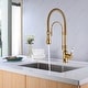preview thumbnail 4 of 9, 3-Way Brushed Gold 360 Rotary Kitchen Spring-neck Faucet with Pull Down Sprayer