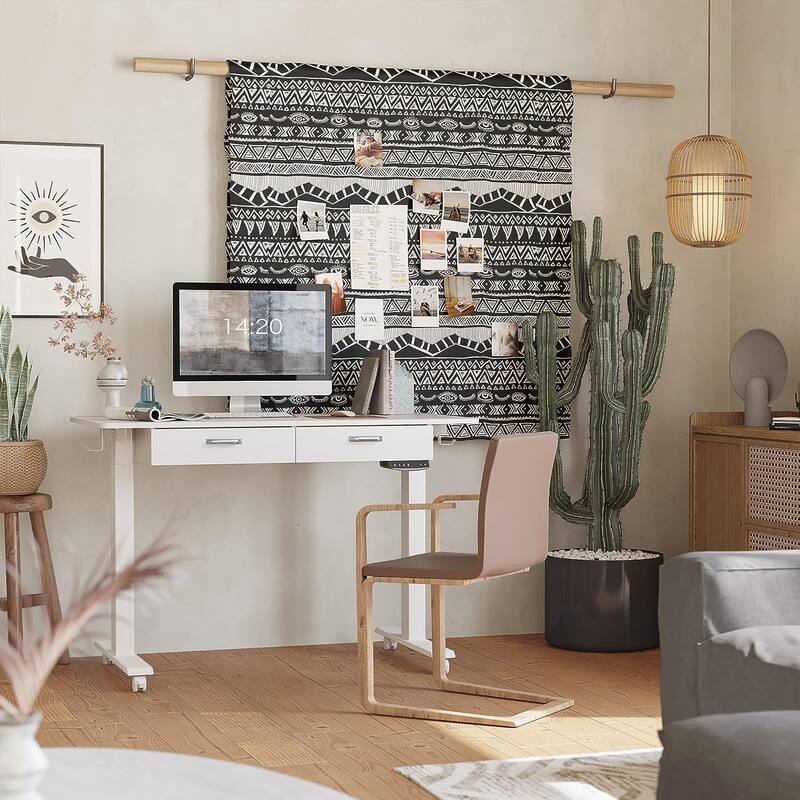 FEZIBO/Home Office Furniture/Wood/Standing Desk With 2 Drawers/Desks