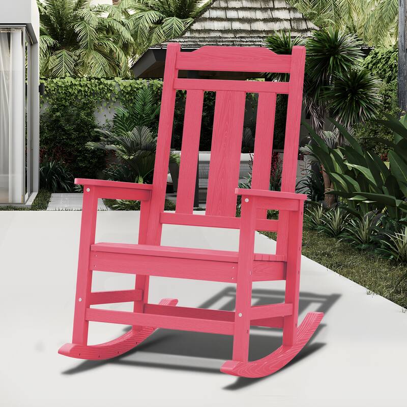 Outdoor Patio HDPE Rocking Chiar, Extra Wide Seat & Backrest