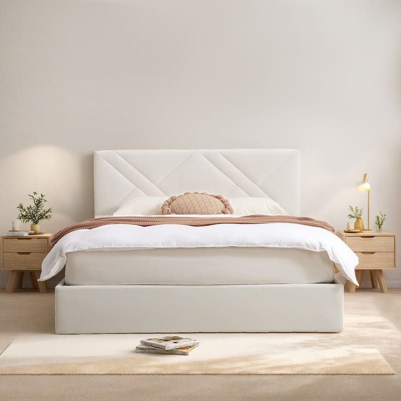Plywood Frame Full Upholstered Platform Bed