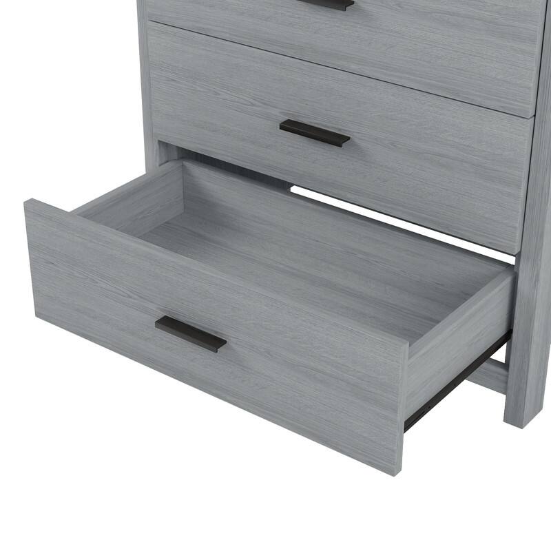 Retro American Country Style Wooden Dresser with 5 Drawer