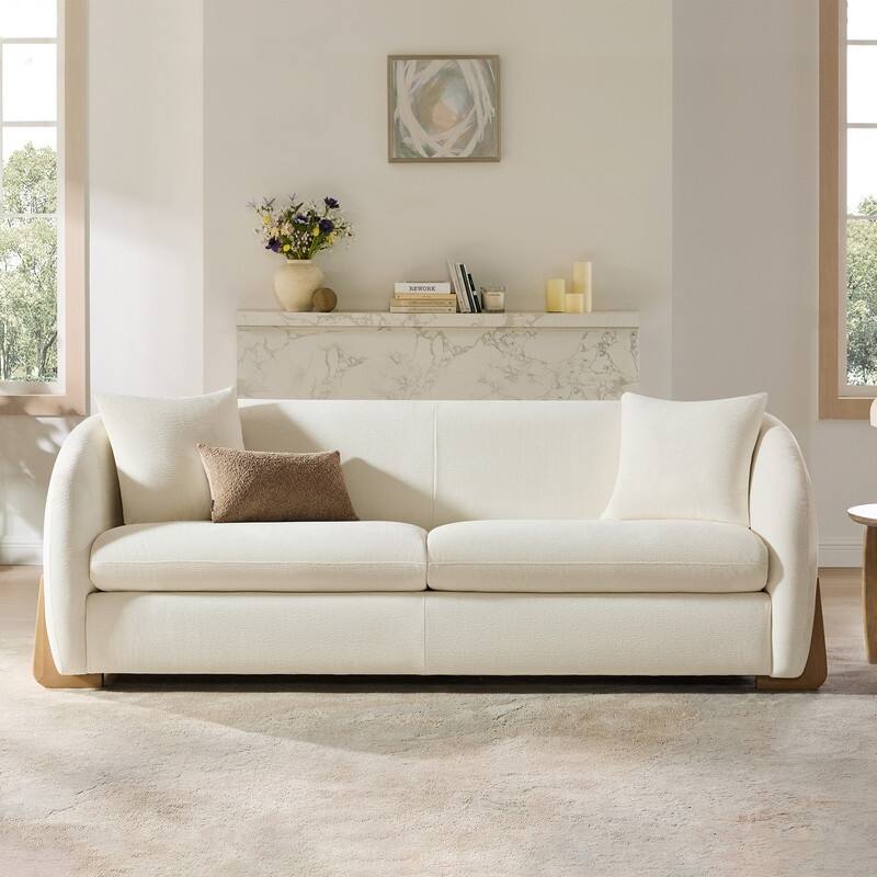 Spruce & Spring Julia Upholstered Curved Sofa Couch for Living Room