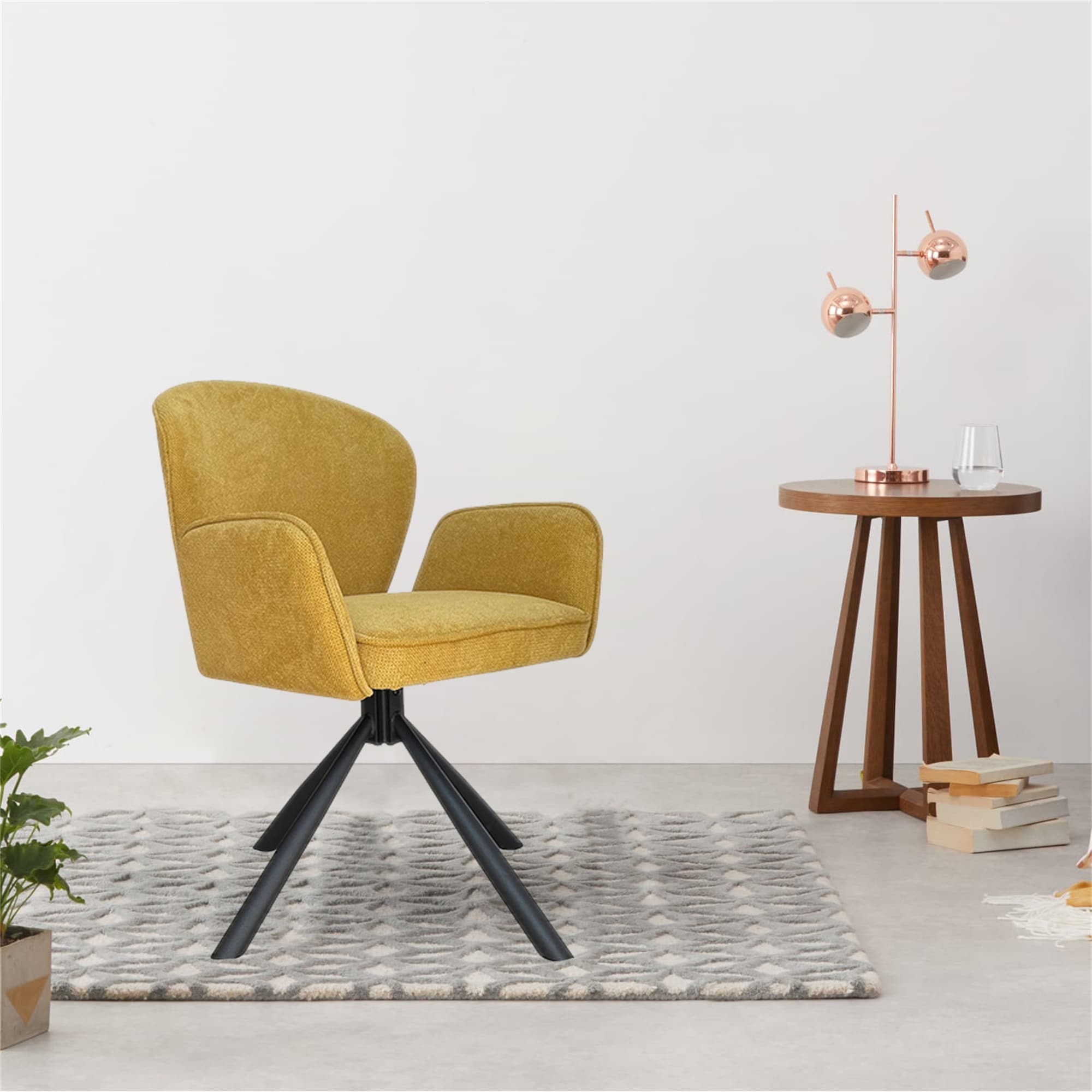 Accent Chair, Swivel Chair with Armrest Small Space Home Office