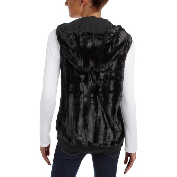 north face faux fur vest