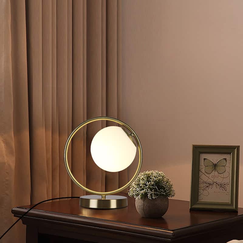 1-Light Gold Table Lamp Desk Lamp Cute Plug in Lamp - 11.8inch