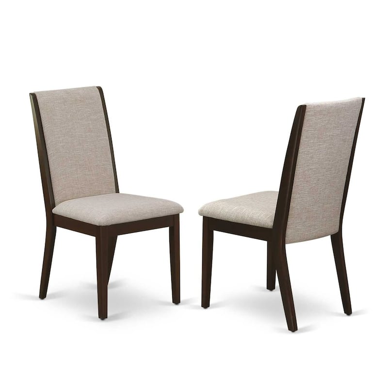 3-Piece Mahogany Finish Solid Wood Top - Round Dining Room Set with High Back - Seats 4