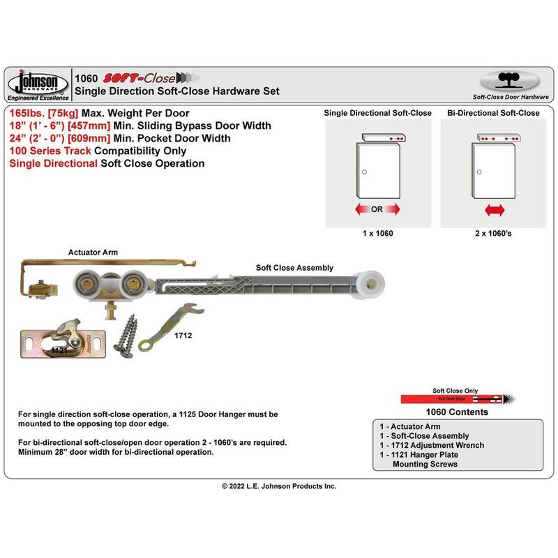 Johnson Hardware 154080SC 1500SC Series 48" x 96" Soft-Close Pocket