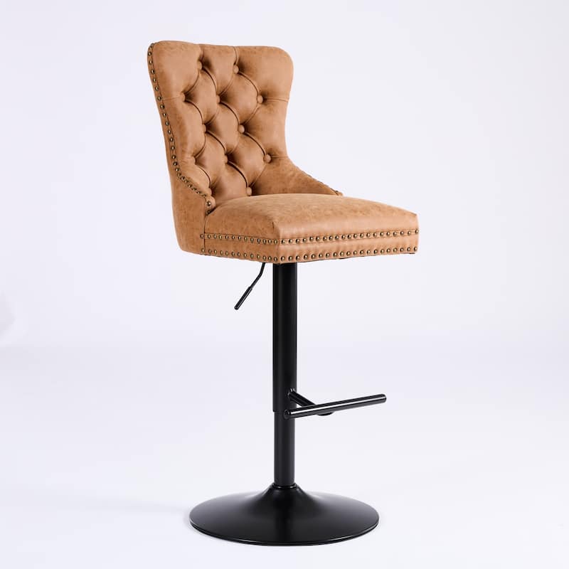 Modern Upholstered Adjusatble Thick Swivel Counter Barstools
