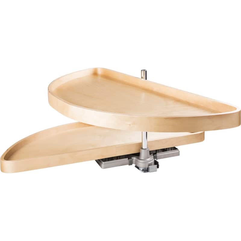 Hardware Resources 33-1/8" Diameter Half Moon Two Shelf Lazy Susan