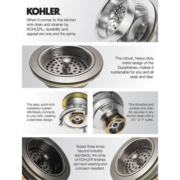Shop Kohler K 8801 Brass Basket Strainer With Tailpiece From The Overstock 17771408