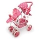 preview thumbnail 10 of 10, Badger Basket Reversible Double Doll Stroller - Pink/Polka Dots